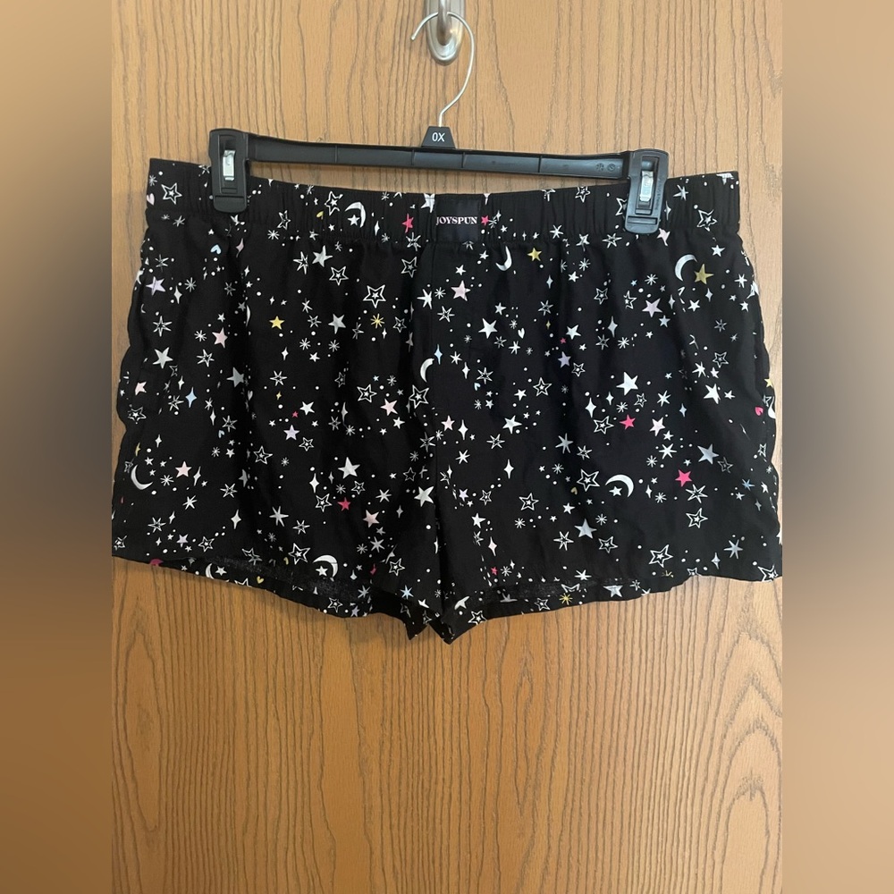 Joyspun Black Star & Moon Celestial Print Women's Sleep Shorts